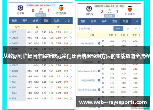 从数据到临场因素解析欧冠冷门比赛结果预测方法的实战指南全流程 从数据到临场因素解析欧冠冷门比赛结果预测方法的实战指南全流程